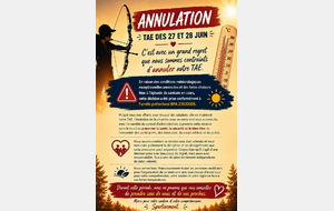 ANNULATION DE NOTRE CONCOURS TAE DES 27 &amp; 28 JUIN 2026