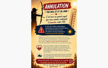 ANNULATION DE NOTRE CONCOURS TAE DES 27 &amp; 28 JUIN 2026